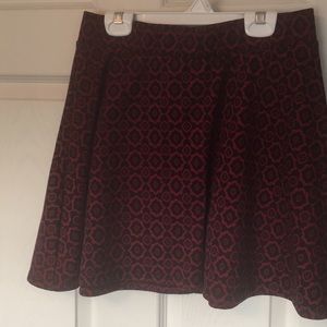 Black and Red Patterned Skirt